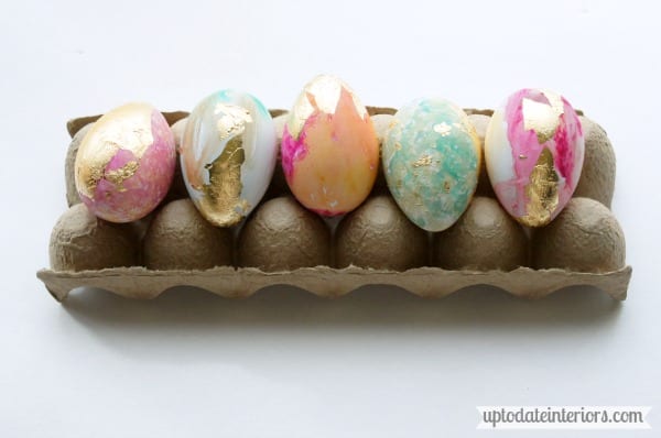 watercolor and gold leaf eggs