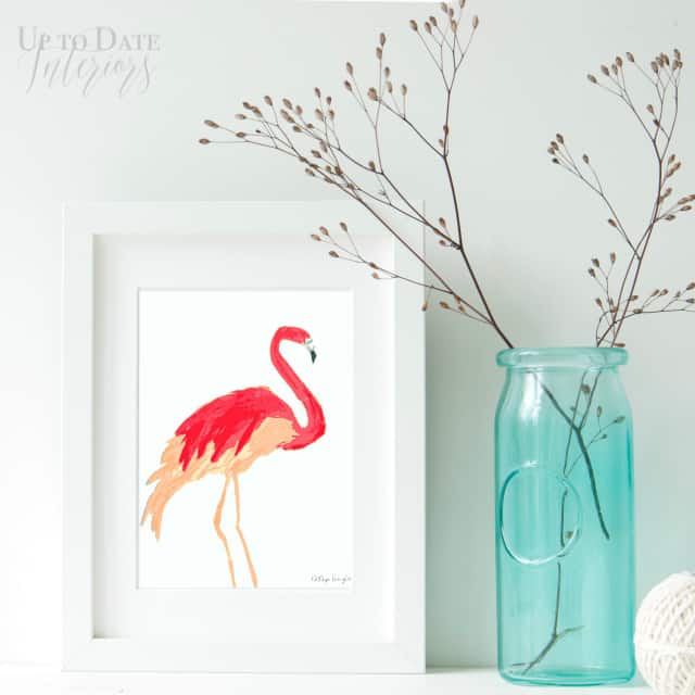 Flamingo Art {free printable}