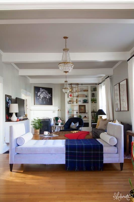 The Makerista-Laura-Living Room-Daybed-Clancy-Arhaus-Lindsay Letters-Plaid-Ralph Lauren
