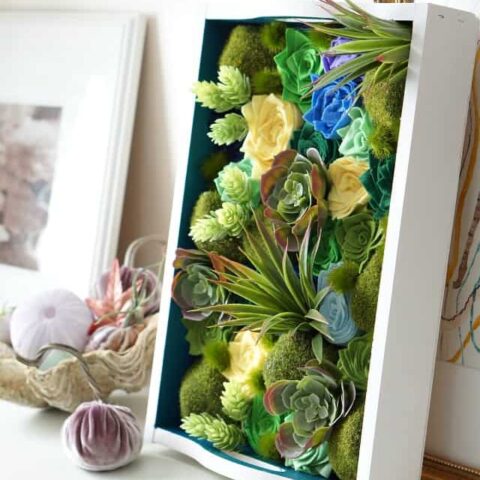 Create a faux living wall art for just a few dollars!