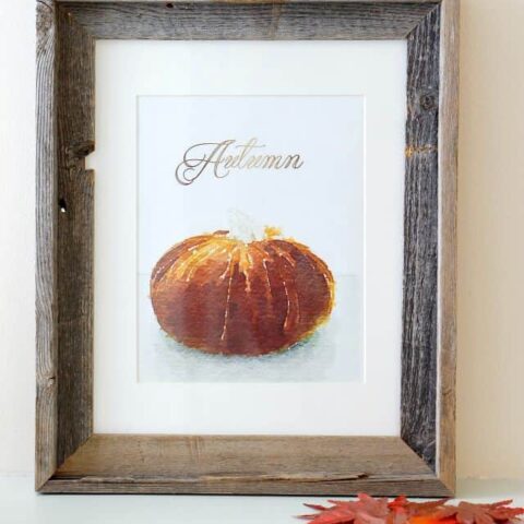 watercolor pumpkin free printable