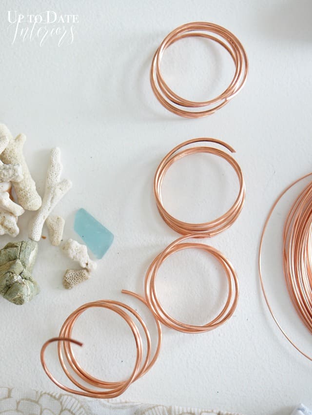 diy napkin rings with copper and coral