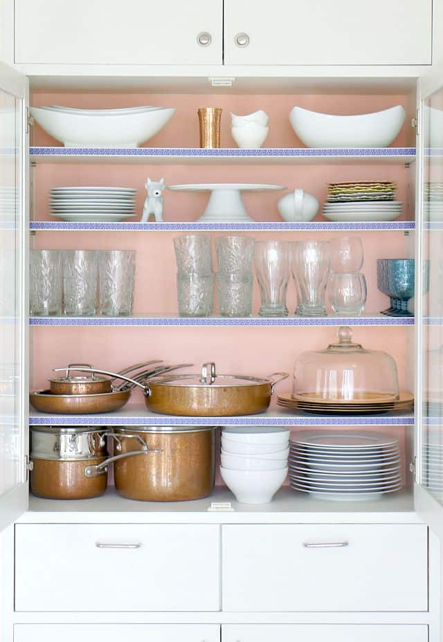 Easy China Cabinet Makeover with Dollar Store Supplies