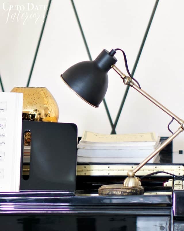 table top desk lamp makeover with brass and black