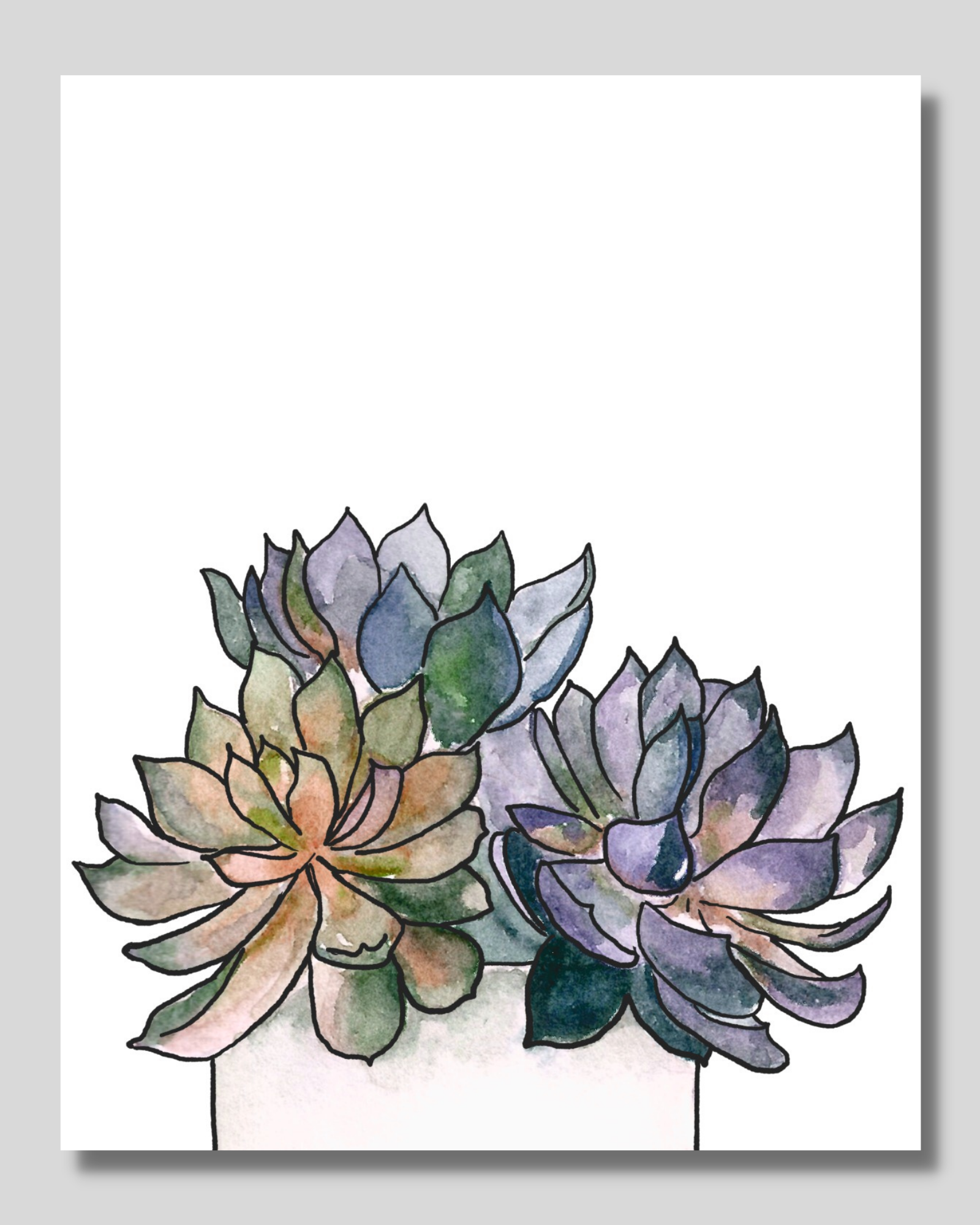 Free Watercolor Succulent Printable Art Set for Colorful Instant Decor