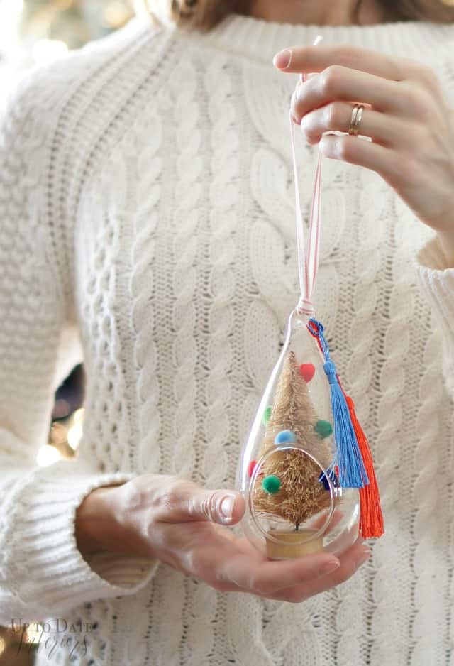 Simple DIY Gift Idea: Mini Pom Pom and Tassel Tree Ornament