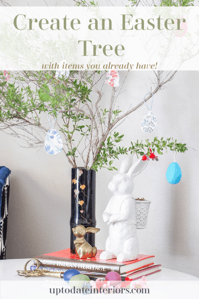 How to create a beautiful Easter tree DIY wtih eggs and rabbits!
