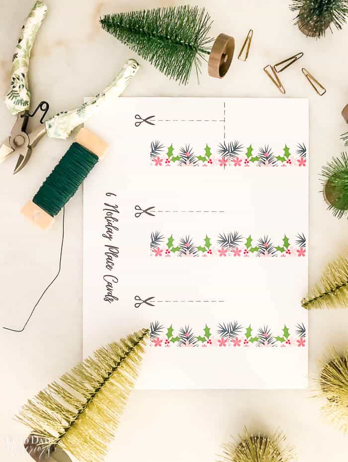 Make Mini Tree Holders for Free Printable Christmas Place Cards