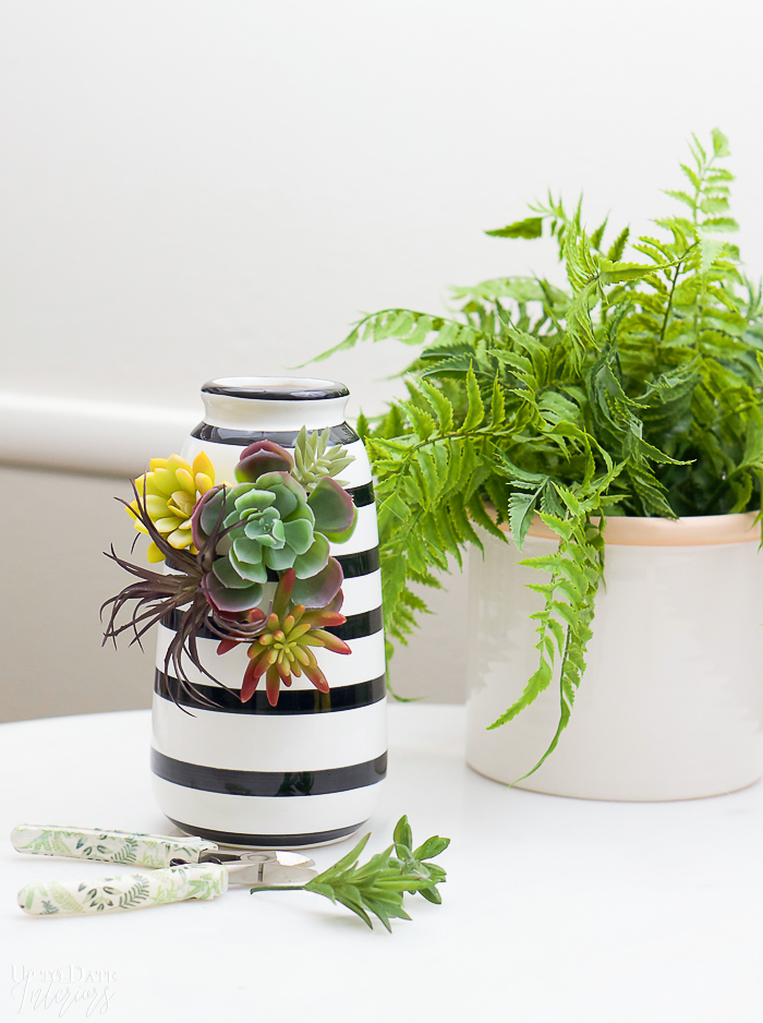 Try This Easy DIY Vase Decorating with Faux Succulents